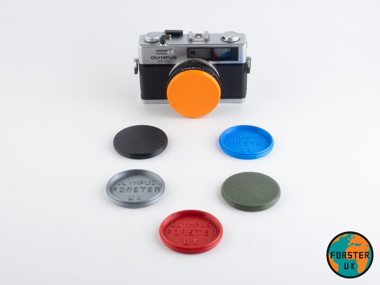 Olympus 35 SP, RD, LC, DC, UC Flexible Lens Caps & Hot Shoe Covers By Forster UK