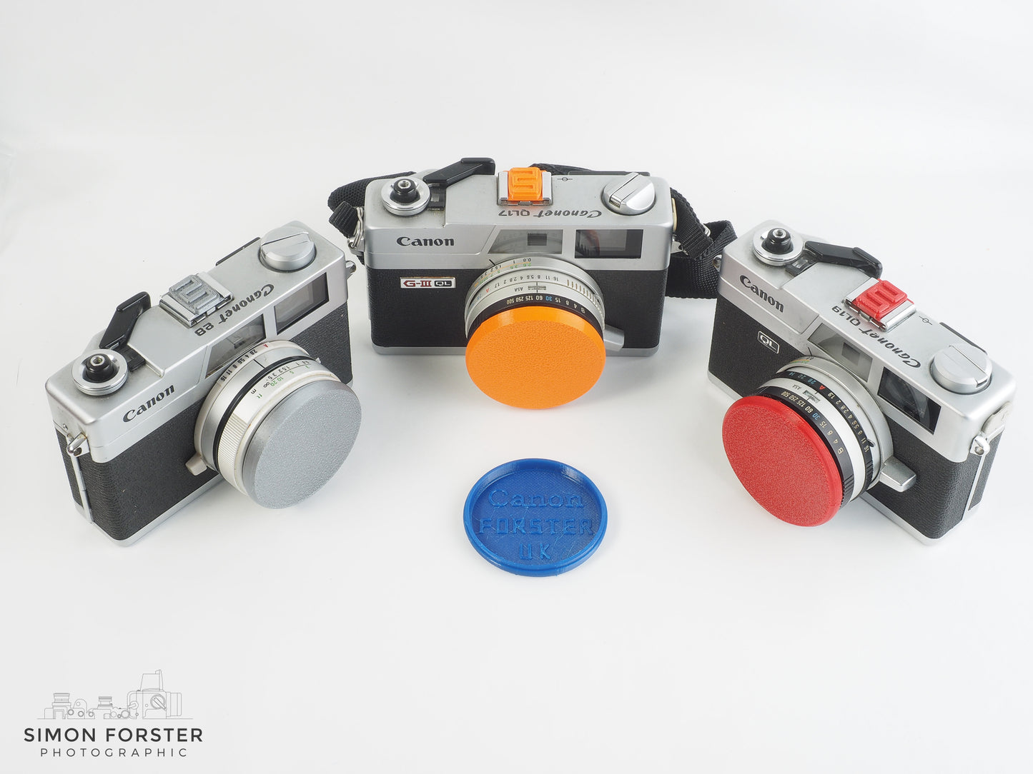 Canon QL17 QL19 Canonet Flexible Lens Caps & Hot Shoe Covers By Forster UK