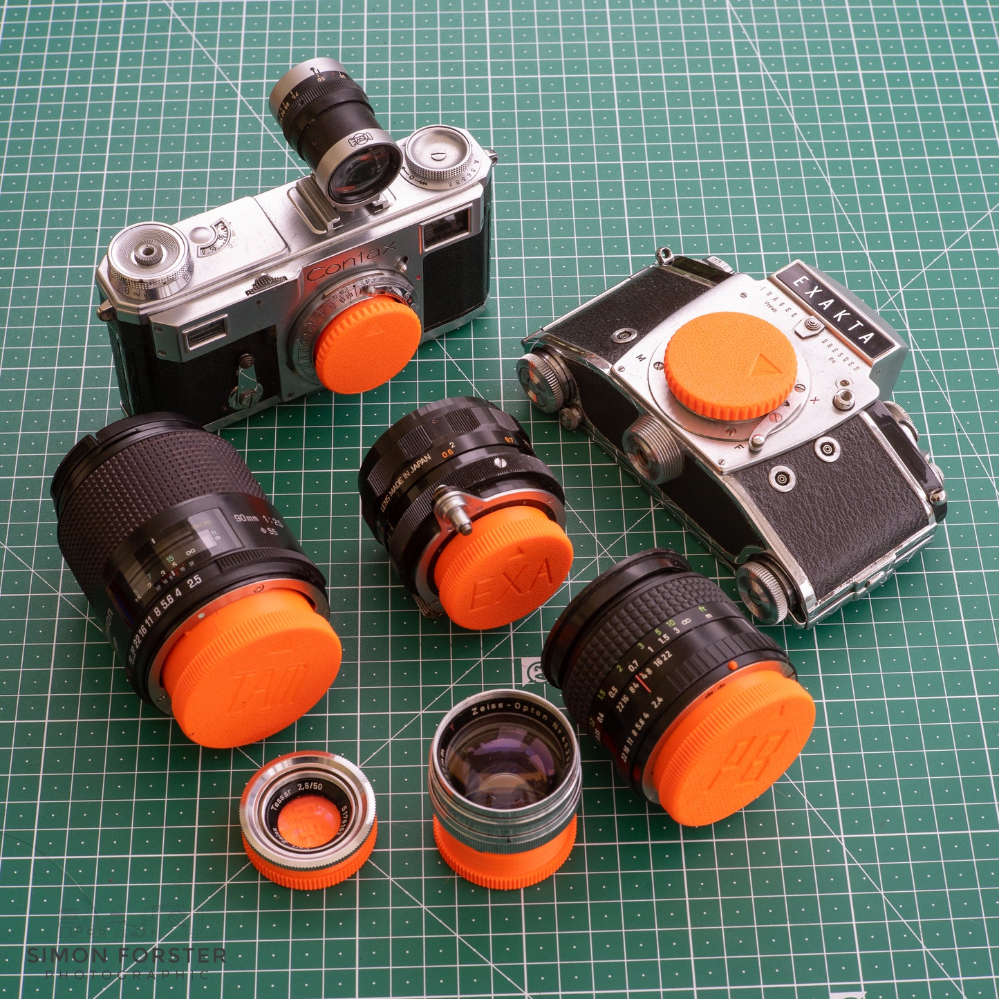 An assortment of forsteruk pro orange caps