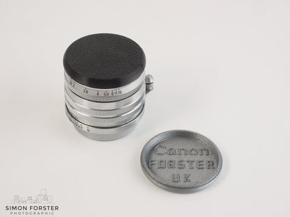 Canon LTM 50mm f/1.8 Serenar (and later) Flexible Lens Cap By Forster UK